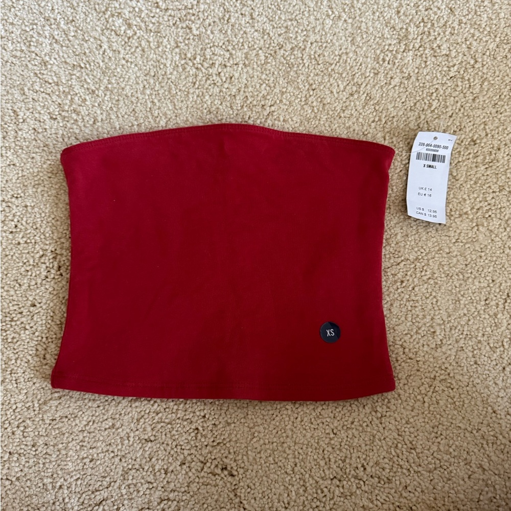 Hollister Vibrant Red Tube Top XS